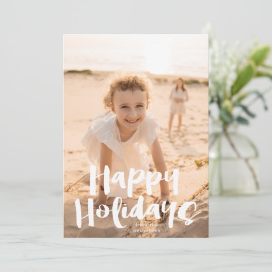 Prettige feestdagen White Fun "©" Kerstfoto Feestdagenkaart (Staand voorkant)