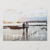 prettige feestdagen White modern hand geschreven f Feestdagenkaart (Voorkant)