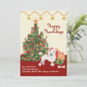prettige feestdagen White Poodle Tree-kerstkaart (Staand voorkant)