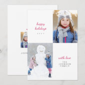 prettige feestdagen White Snowy Minimal Family Fot Feestdagenkaart (Voorkant / Achterkant)