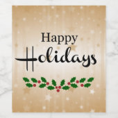 prettige feestdagen wijn etiket (Enkel label)