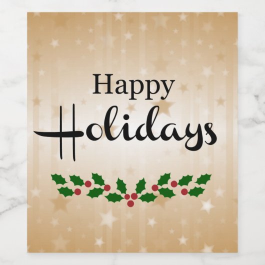 prettige feestdagen wijn etiket (Enkel label)