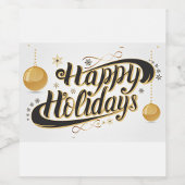 prettige feestdagen wijn etiket