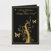 Prettige feestdagen - Wijnstok en vlinder II (Voorkant)