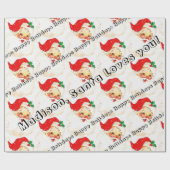 Prettige feestdagen Wikkelpapier  kerstman Cadeaupapier (Vlak)