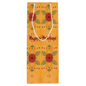 Prettige feestdagen | Wine Paper Gift Bag Wijn Cadeautas (Achterkant)