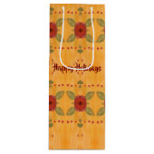 Prettige feestdagen | Wine Paper Gift Bag Wijn Cadeautas (Voorkant)