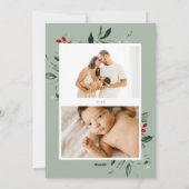 prettige feestdagen Winter Berry Botanische Foto Feestdagenkaart (Achterkant)