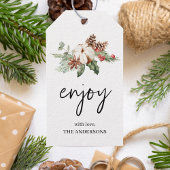 Prettige Feestdagen Winter Bloem | Kerstcadeau Lab Cadeaulabel