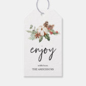 Prettige Feestdagen Winter Bloem | Kerstcadeau Lab Cadeaulabel (Voorkant)