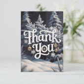 Prettige feestdagen Winter Charming Pine Bedankkaart (Staand voorkant)