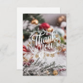 Prettige feestdagen Winter Enchanted Simple Bedankkaart (Voorkant / Achterkant)