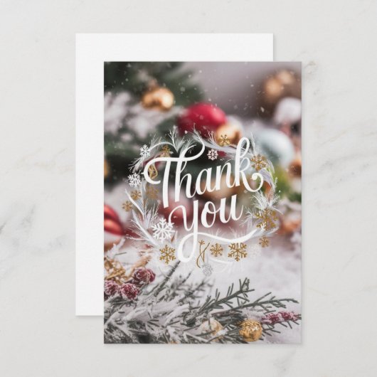 Prettige feestdagen Winter Enchanted Simple Bedankkaart (Voorkant / Achterkant)