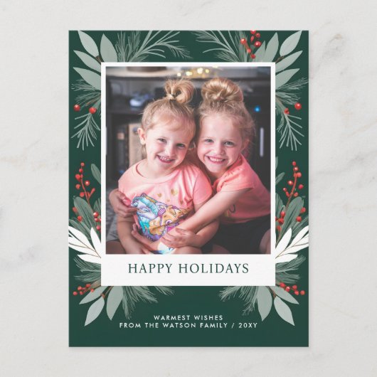 Prettige feestdagen Winter Foliage Groen (Voorkant)