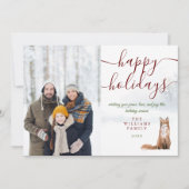Prettige feestdagen Winter Fox Kerst Fotovakantie Feestdagenkaart (Voorkant)