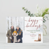 Prettige feestdagen Winter Fox Kerst Fotovakantie Feestdagenkaart (Staand voorkant)