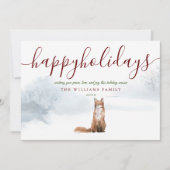 prettige feestdagen Winter Fox Kerstfeestdag Kaart (Voorkant)