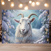Prettige feestdagen Winter Goat Christmas Kaart