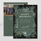 prettige feestdagen Winter Greenery Holiday Card Feestdagenkaart (Voorkant / Achterkant)