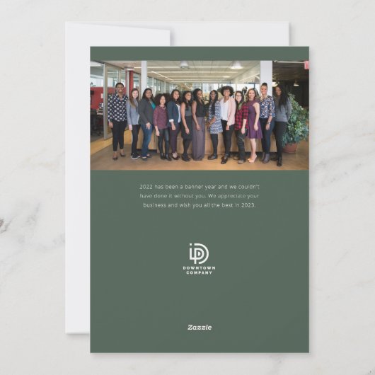 prettige feestdagen Winter Greenery Holiday Card Feestdagenkaart (Achterkant)