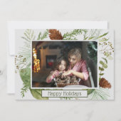 Prettige feestdagen Winter Greenery Horizontale fo Feestdagenkaart (Voorkant)