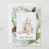 prettige feestdagen Winter Greenery Verticale foto Feestdagenkaart (Voorkant)