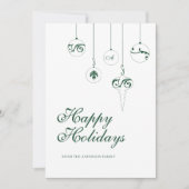 Prettige feestdagen Winter Groen Monogram Bauble Feestdagenkaart (Voorkant)