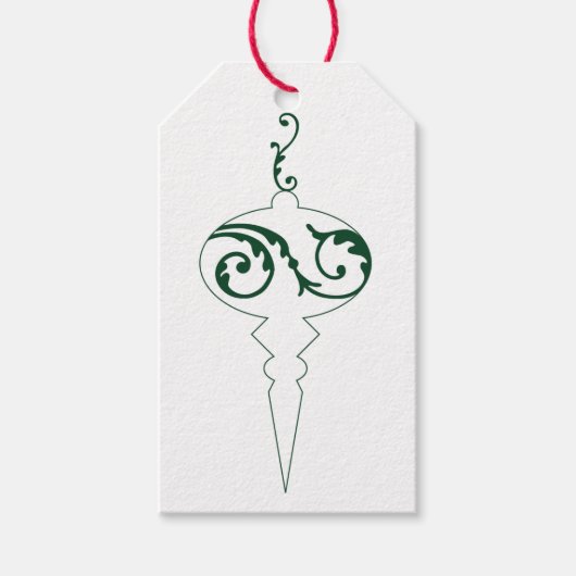 Prettige feestdagen Winter Groene Vakantie Ornamen Cadeaulabel (Voorkant)