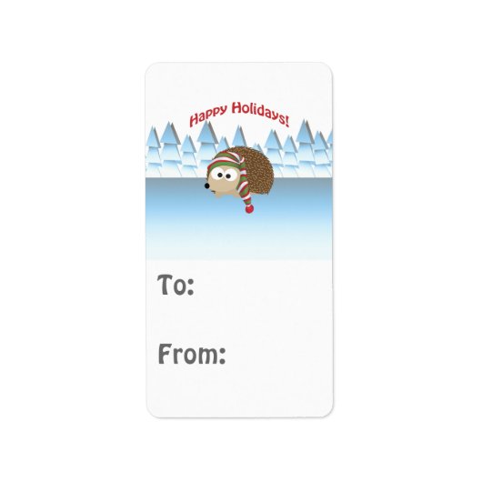 prettige feestdagen! Winter Hedégel Etiket (Voorkant)