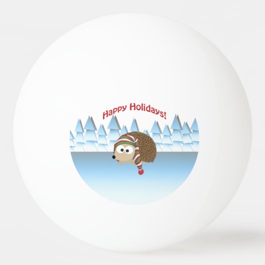 prettige feestdagen! Winter Hedégel Pingpongbal (Voorkant)