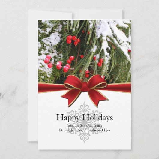 prettige feestdagen Winter Holiday Flat Card Feestdagenkaart (Voorkant)