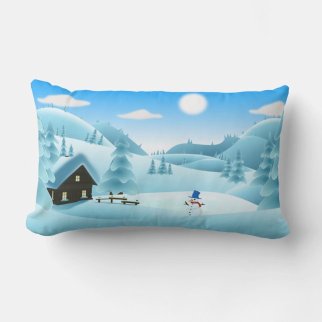 "PRETTIGE FEESTDAGEN" WINTER LANDSCAPE KUSSEN (Voorkant)