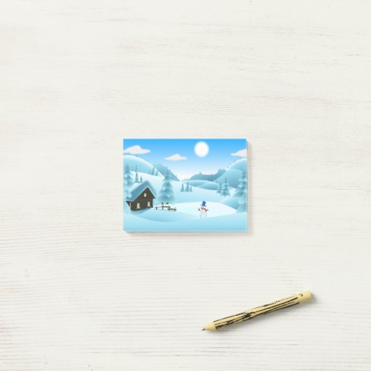 "PRETTIGE FEESTDAGEN" WINTER LANDSCAPE POST-IT® NOTES (Op bureau)