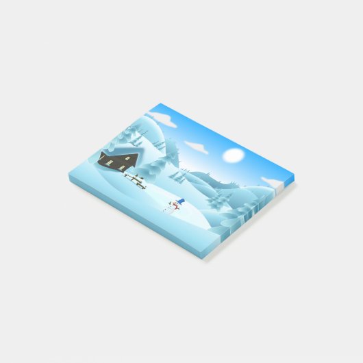 "PRETTIGE FEESTDAGEN" WINTER LANDSCAPE POST-IT® NOTES (Schuin)