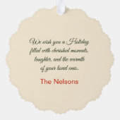 Prettige feestdagen Winter lantaarns aangepaste fo Ornament Kaart (Achterkant)