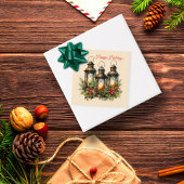 Prettige feestdagen Winter lantaarns cadeau Labels