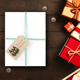Prettige feestdagen Winter lantaarns cadeau Labels Cadeaulabel