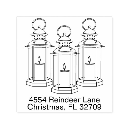 Prettige feestdagen Winter lantaarns kerst Zelfinktende Stempel (Design)