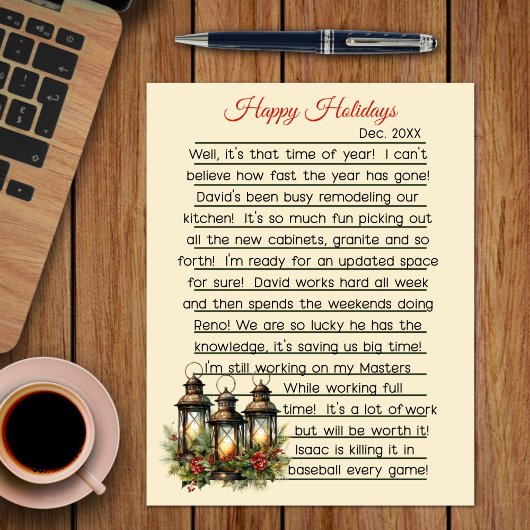 Prettige feestdagen Winter lantaarns notitiepapier