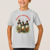 Prettige Feestdagen Winter Lantern T-shirt (Voorkant)