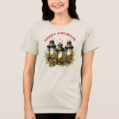 Prettige Feestdagen Winter Lantern Tri-Blend Shirt (Voorkant)