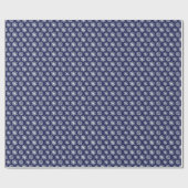 Prettige feestdagen Winter Marine Blauw Wit Sneeuw Cadeaupapier (Vlak)