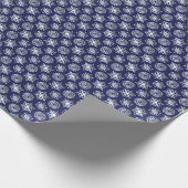 Prettige feestdagen Winter Marine Blauw Wit Sneeuw Cadeaupapier (Hoek)