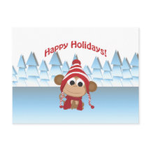 prettige feestdagen! Winter Monkey