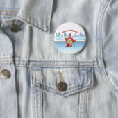 prettige feestdagen! Winter Monkey Ronde Button 5,7 Cm (In situ)