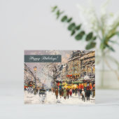 prettige feestdagen. Winter Parisian Scene Feestdagenkaart (Staand voorkant)