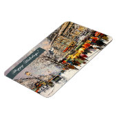 prettige feestdagen. Winter Parisian Scene Magneet (Linkerzijde)