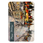 prettige feestdagen. Winter Parisian Scene Magneet (Verticaal)