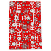 Prettige feestdagen Winter Pickleballs Sneeuwballe Medium Cadeauzakje (Voorkant)