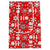 Prettige feestdagen Winter Pickleballs Sneeuwballe Medium Cadeauzakje (Achterkant)